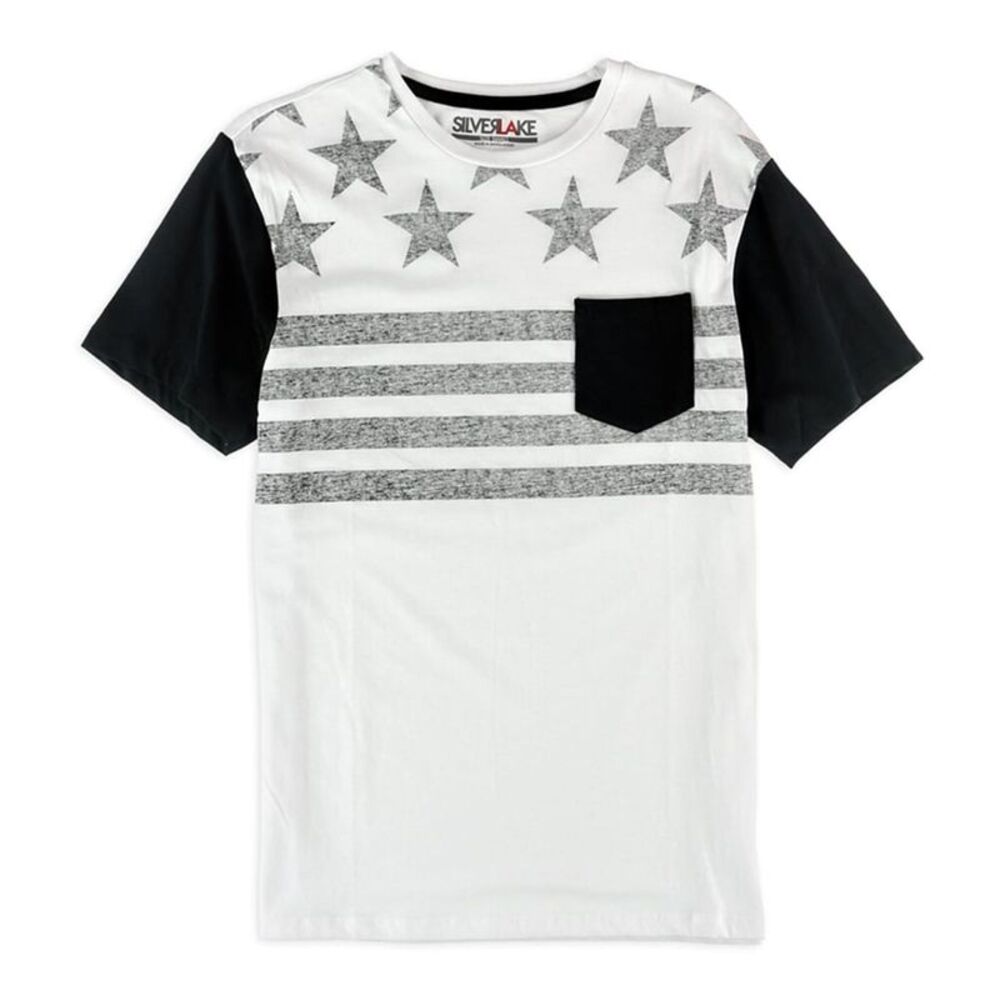 Silver Lake Mens Bandana-Stripe Graphic T-Shirt, NWT